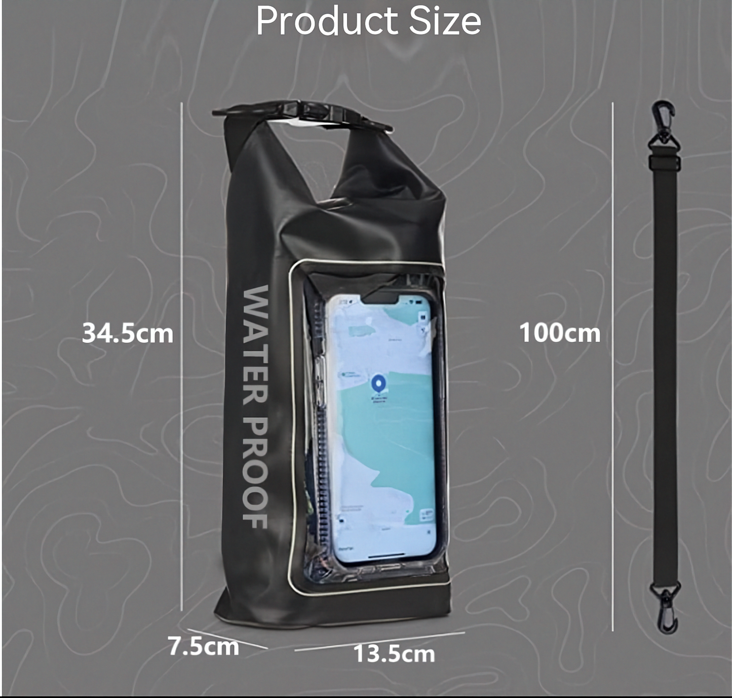 Pacaroo Phone Dry Bag - 2L Waterproof Crossbody Sling Sack