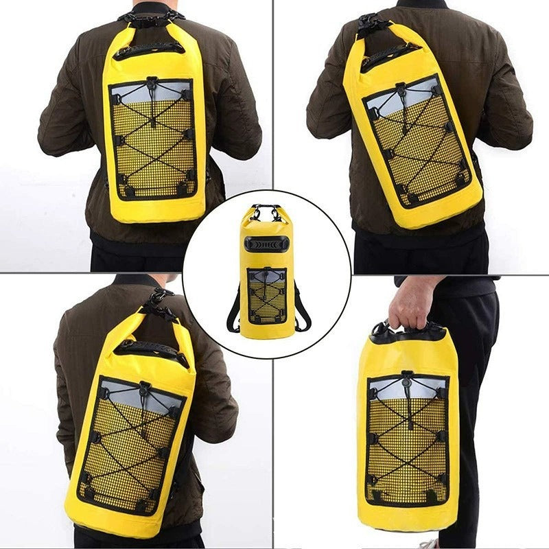 Pacaroo Waterproof Dry Bag Backpack - with Outer Mesh Pocket
