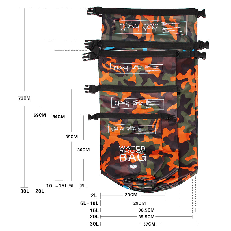 Camouflage PVC Waterproof Bag for Outdoor Activities